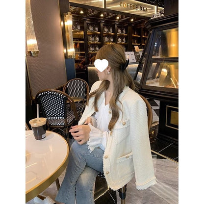 Veste Courte Élégante à Boutons Dorés