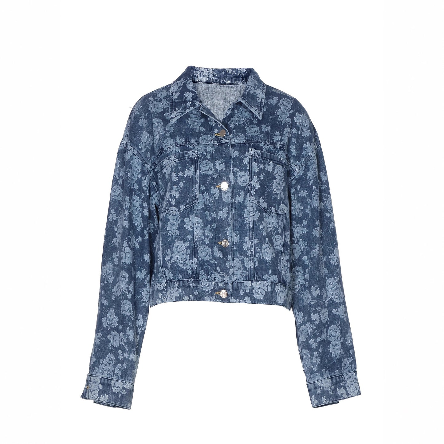 Veste en jean imprimé floral – Casual chic revisité