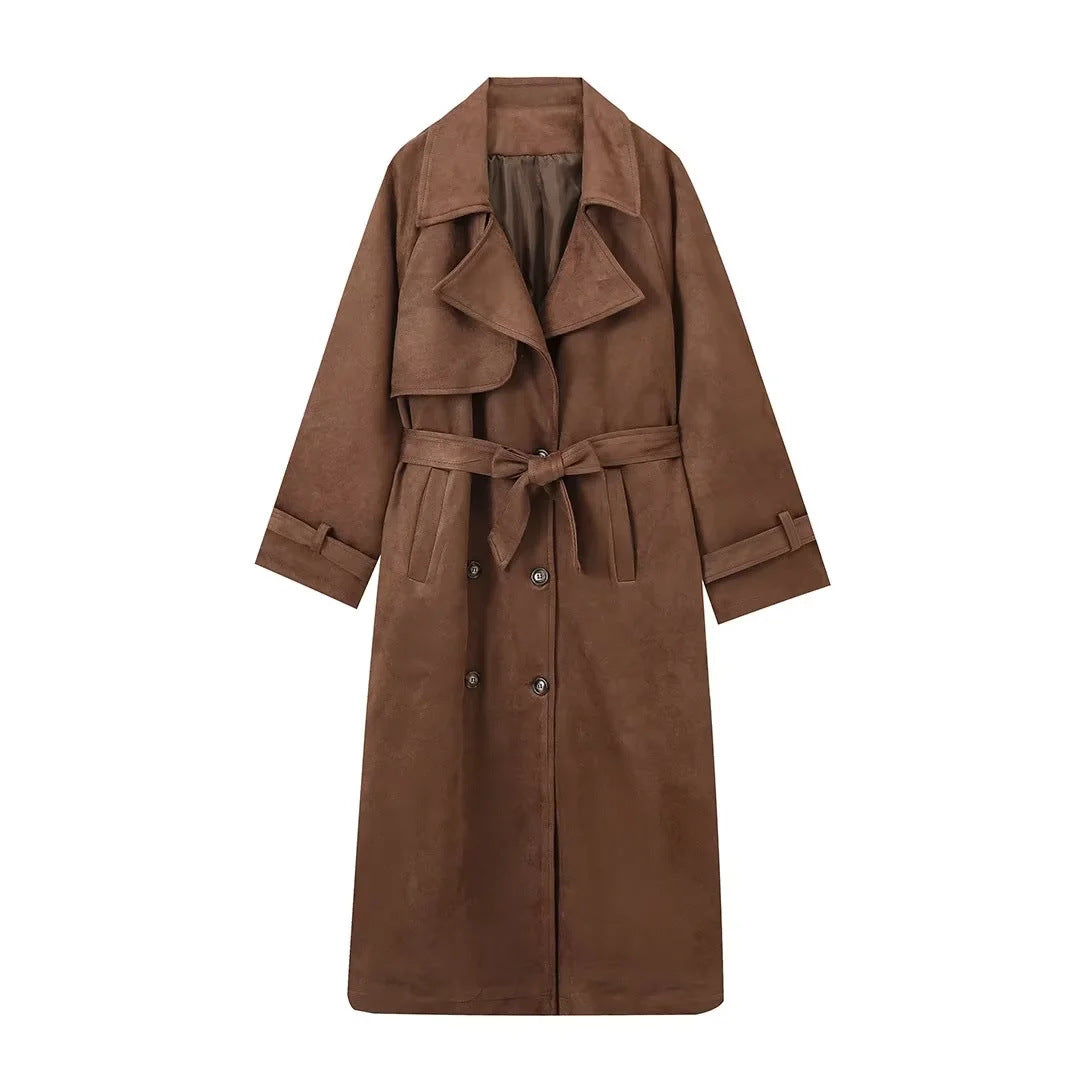 Trench-Coat Long Femme – Style Européen & Américain Chic