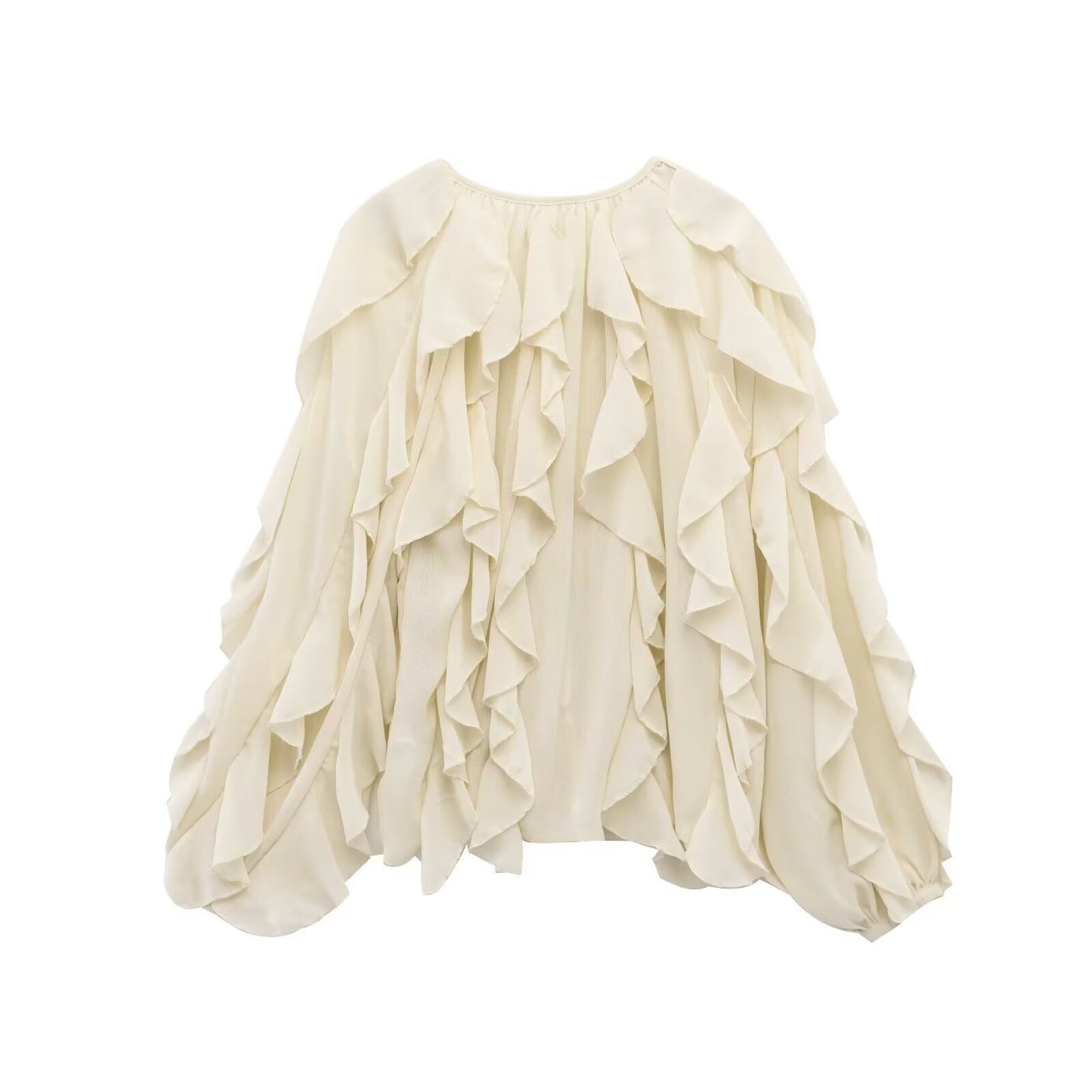 chemises à volants en maille bordeaux pour femmes, élégantes, manches longues