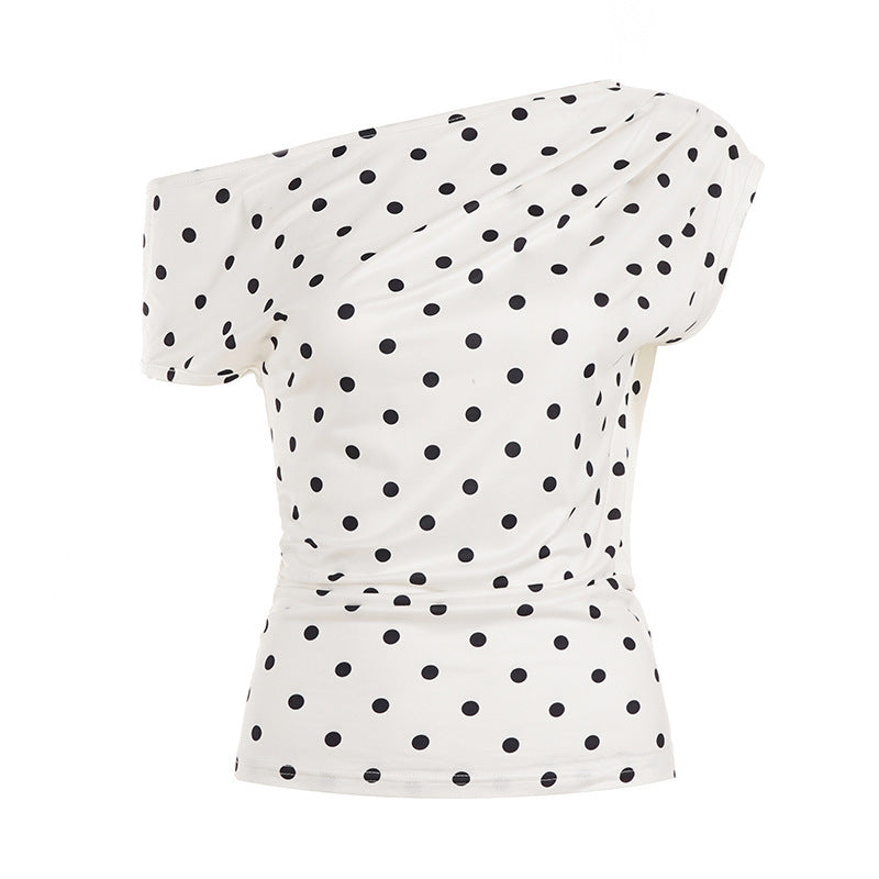 Top asymétrique polka Élégance rétro revisitée