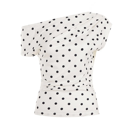Top asymétrique polka Élégance rétro revisitée